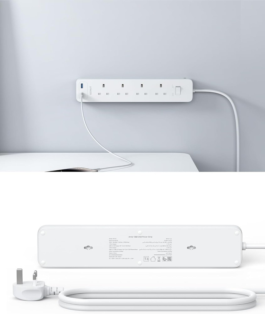 توصيلة أنكر  منافذ طاقة ومنافذ USB-A