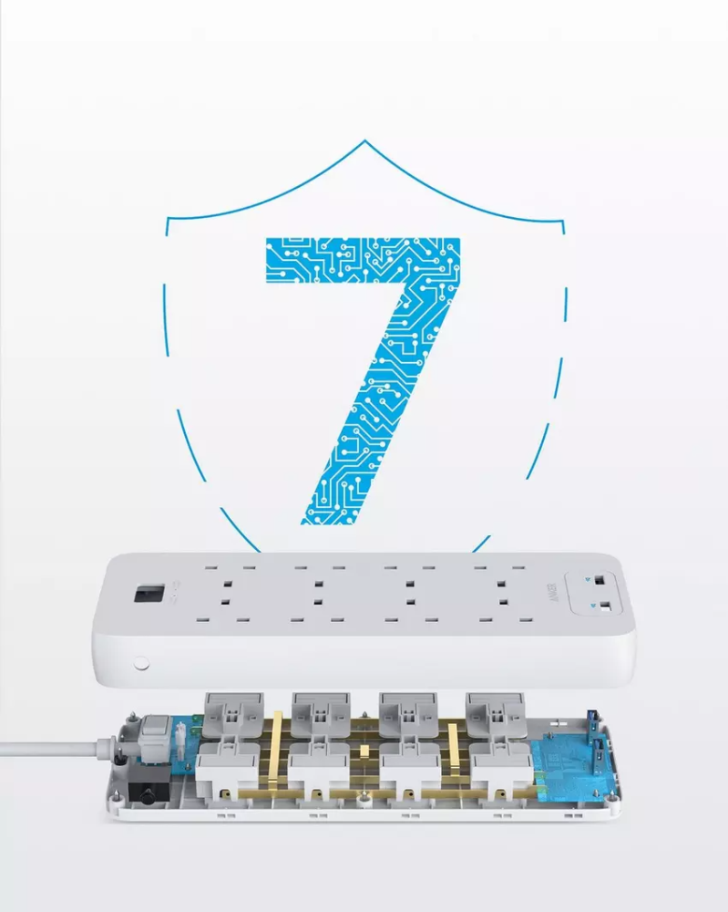 أنكر توصيلة 8 منافذ طاقة مع منفذين USB بقوة 12 واط