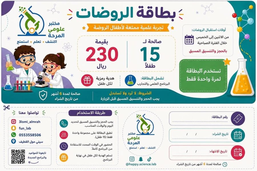بطاقة المجموعات  التجارب المرحة
