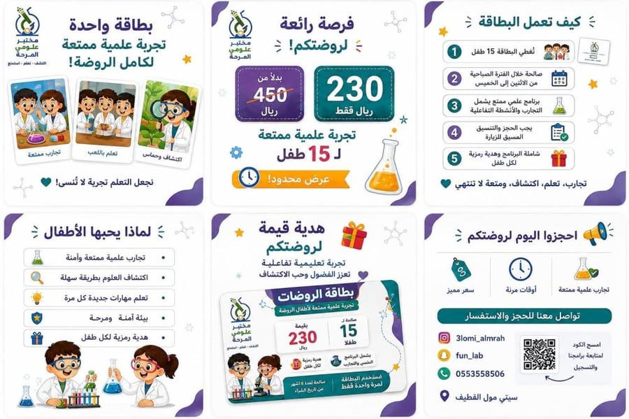 بطاقة المجموعات  التجارب المرحة