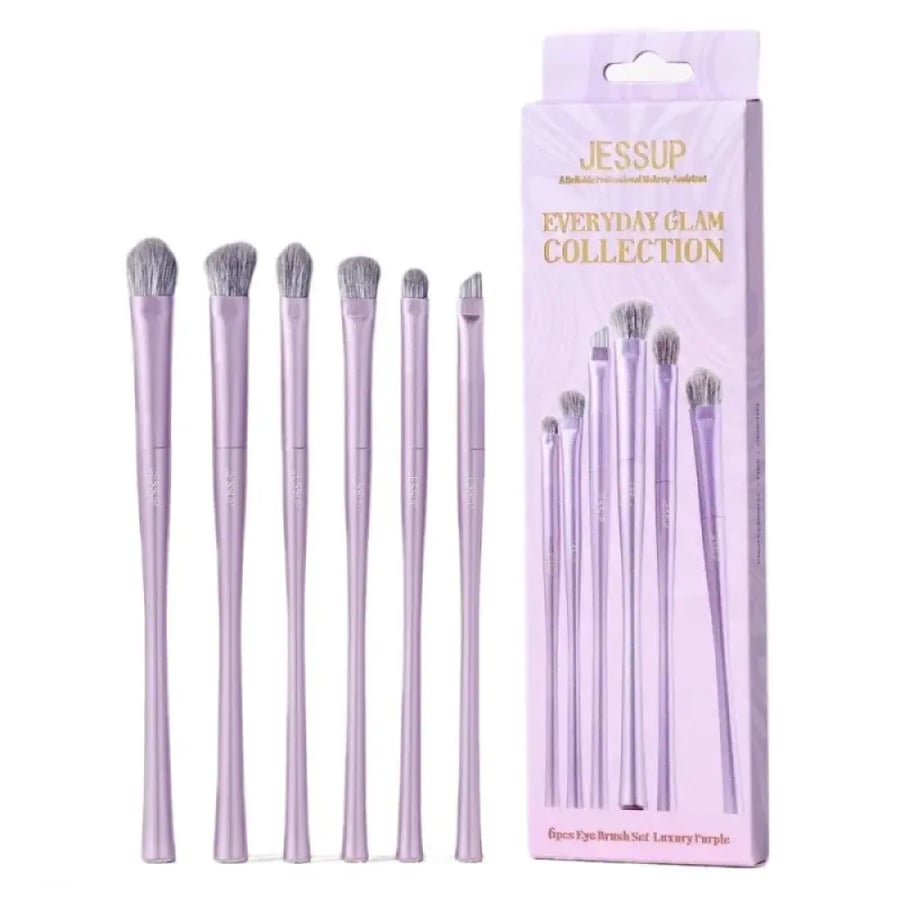Luxury eye brush set in purple color - 6 pieces T516