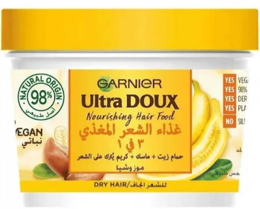 الترا دو غذاء الشعر المغذي 3 في 1 بالموز من قارنييه - 390مل
