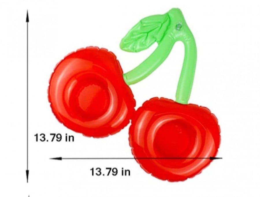 A pool cup holder in the shape of a cherry for two adjacent cups