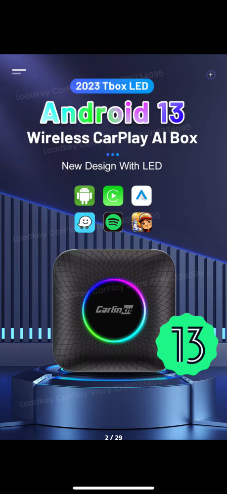 Android Box Carplay LED Carlinkit (8GB+128GB)