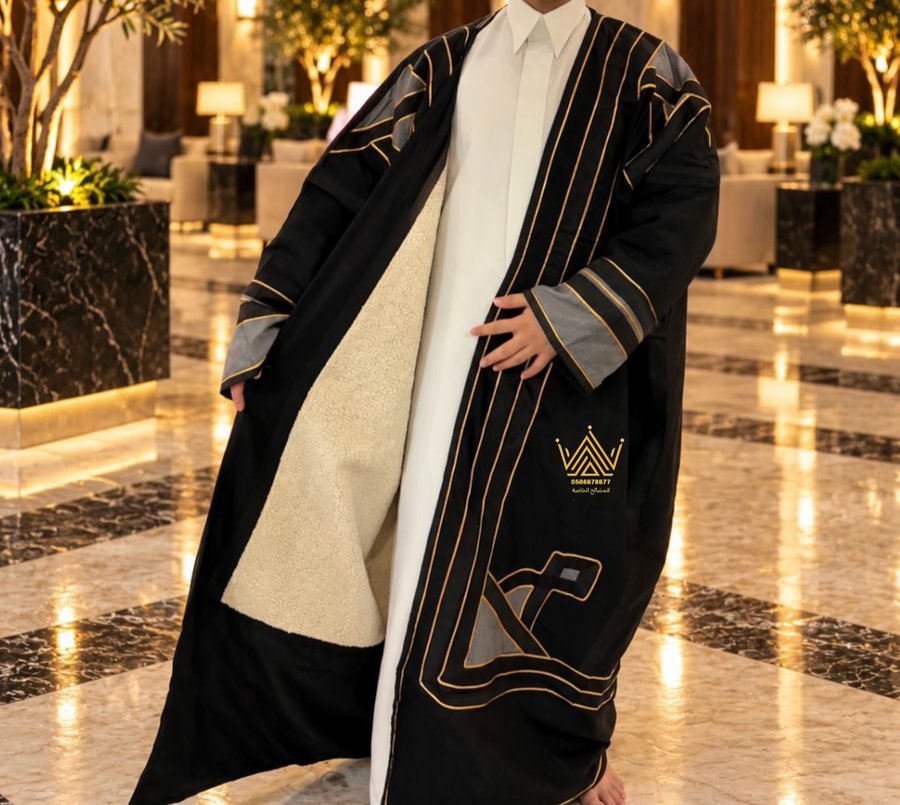 فروه ملكيه الاسود مع الرمادي