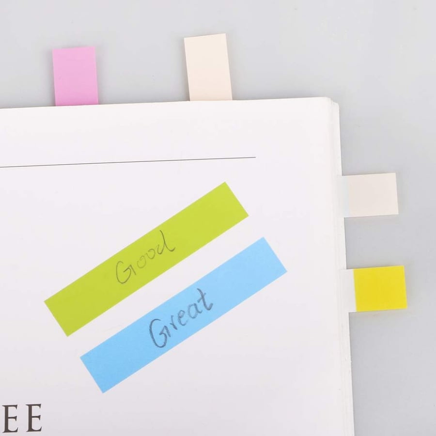 Writable adhesive stickers for marking pages