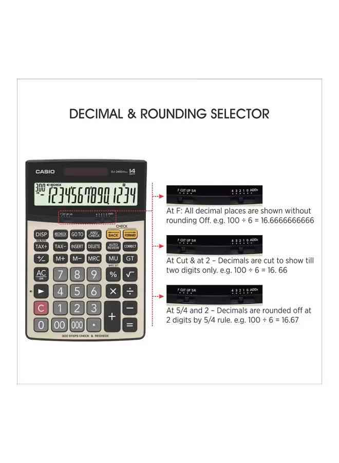 Casio - Casio calculator DJ-240D Plus gray/black/beige