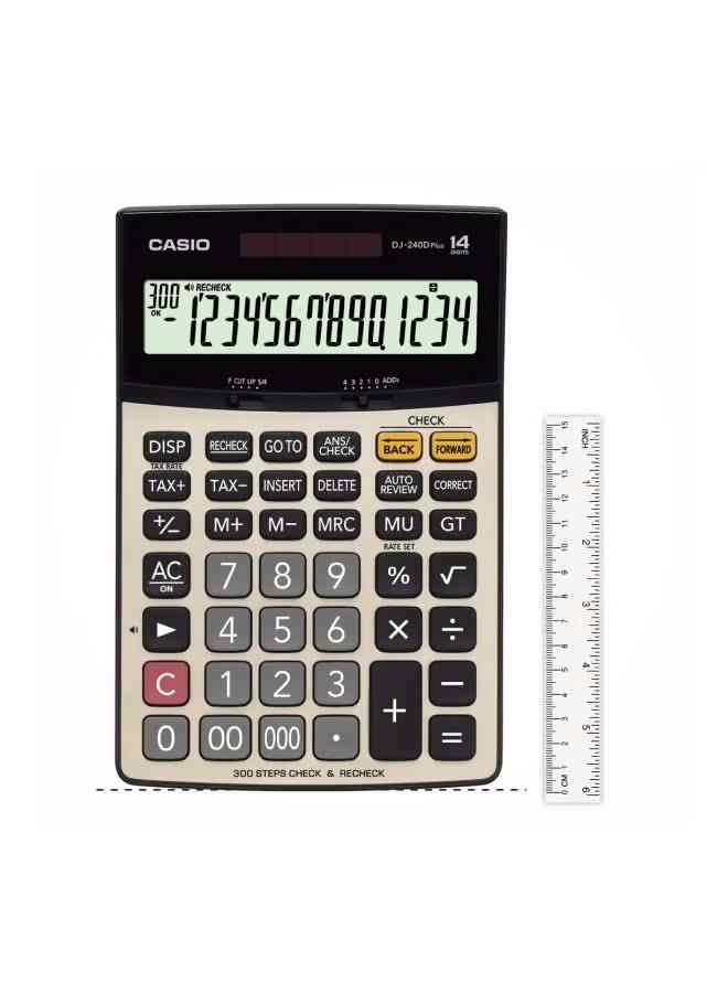 Casio - Casio calculator DJ-240D Plus gray/black/beige