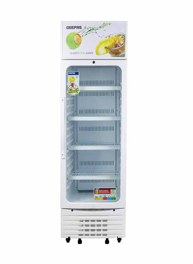 Gibas - vertical display refrigerator equipped with lock and key, 230 watts, model GSC3807WRE-1, white color