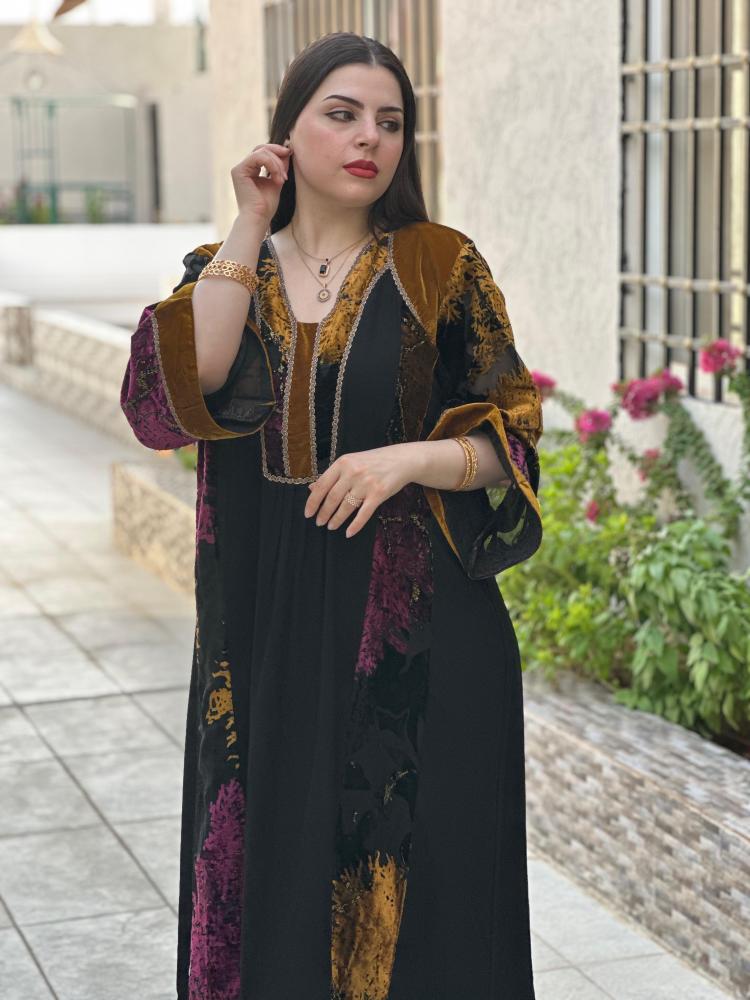 المهرة (كريب + شيفون مخمل)