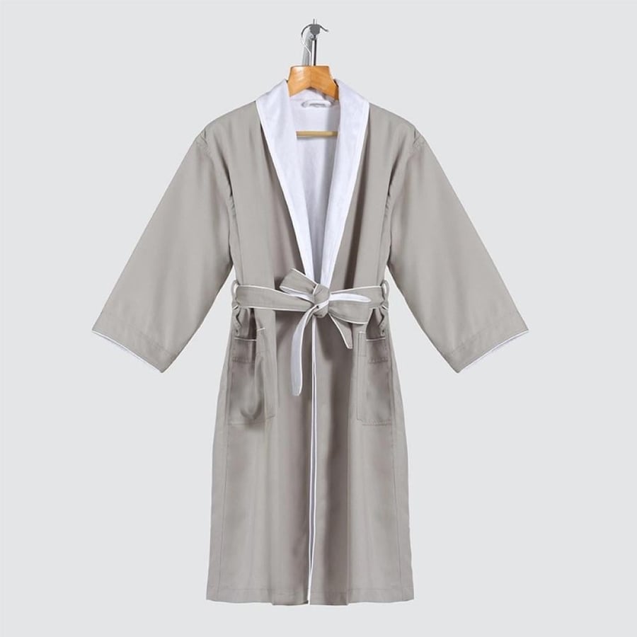 Gray bathroom robe