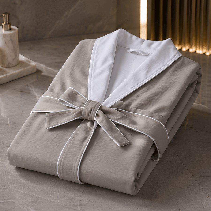 Gray bathroom robe