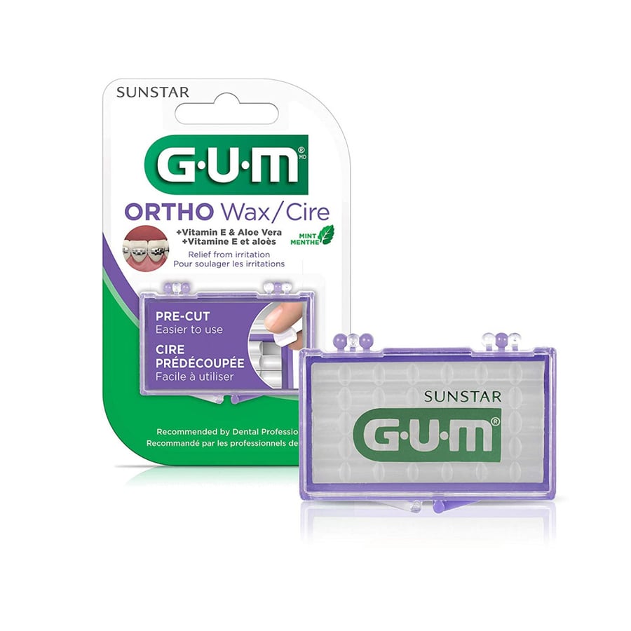 شمع تقويم الاسنان , Gum , بنكهة النعناع , فيتامين اي و اوراق الصبار