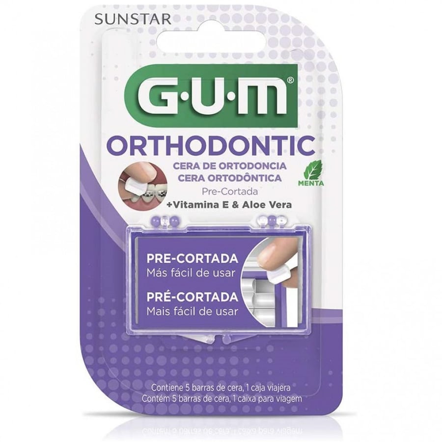 شمع تقويم الاسنان , Gum , بنكهة النعناع , فيتامين اي و اوراق الصبار