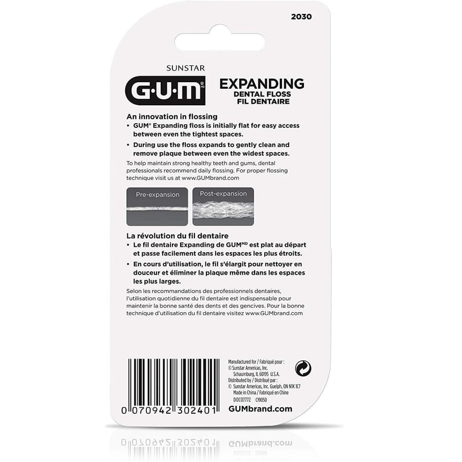 خيط الاسنان Gum , يتوسع بالفجوات مشمع