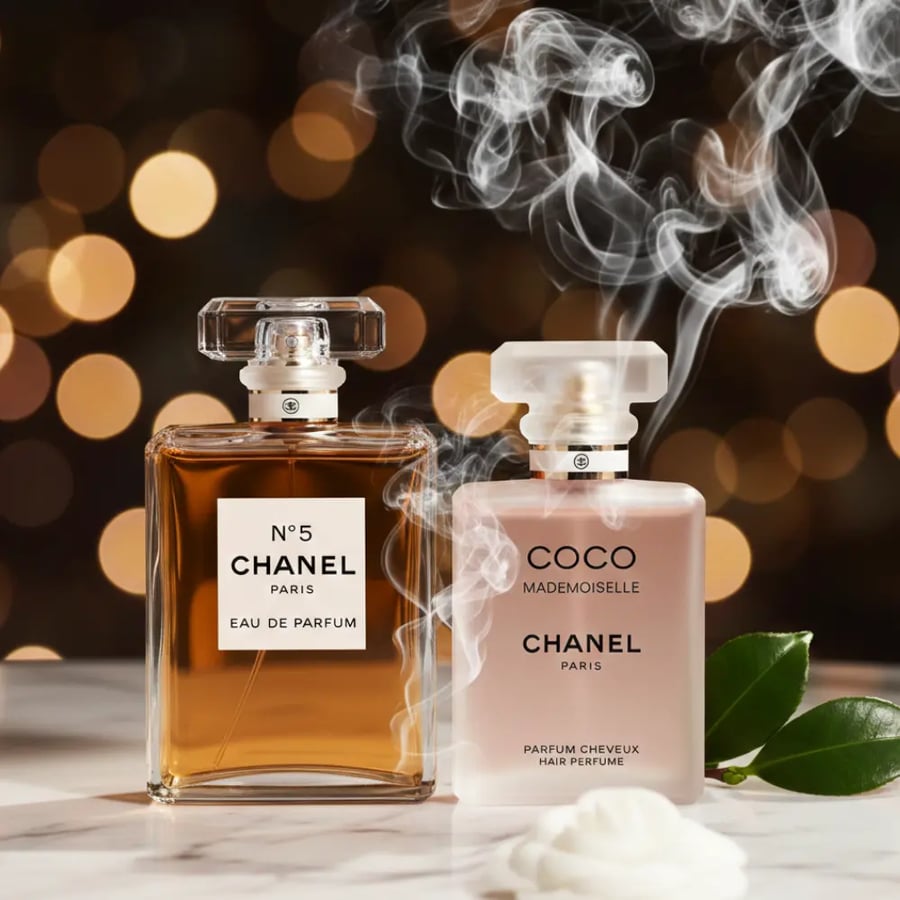 مجموعة شانيل عطر شانيل ان فايف او دو بارفيوم 100 مل + معطر شعر شانيل كوكو مودموزيل 35مل