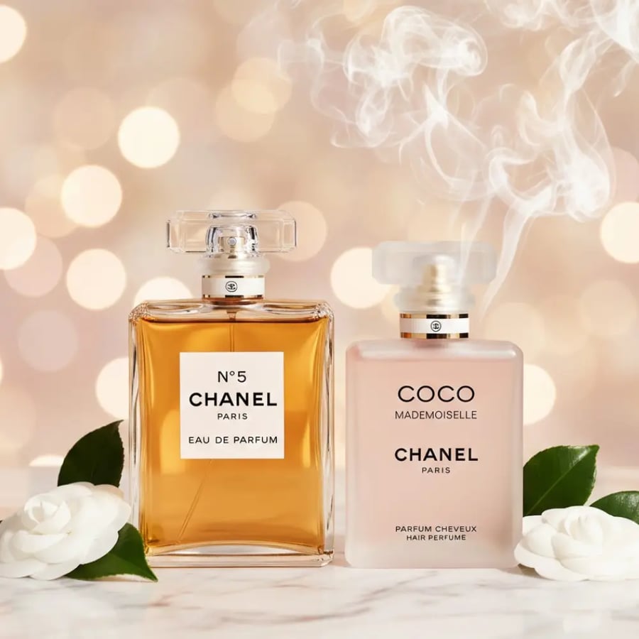 مجموعة شانيل عطر شانيل ان فايف او دو بارفيوم 100 مل + معطر شعر شانيل كوكو مودموزيل 35مل