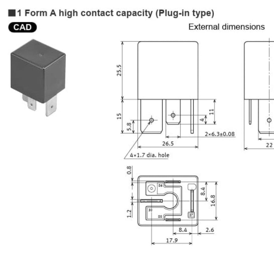 كتاوت بناسونيك جمبو 70 امبير 4 خطوط 24 فولت 24V (صناعة يابانية) Panasonic Maxi Relay