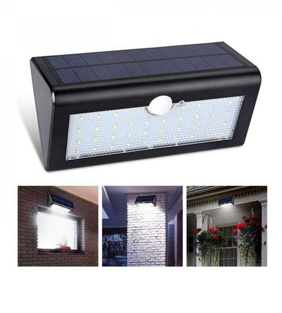 مصباح حائط بعدد 38 شمعة LED يعمل بالطاقة الشمسية ومزود بستشعار حركة