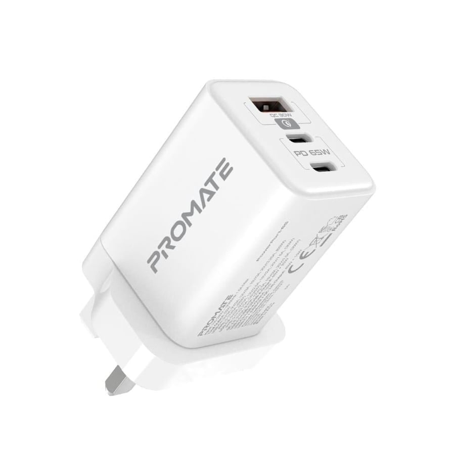 شاحن منزلي من بروميت منفذين تايب سي ومنفذ يو اس بي - PowerPort-65
