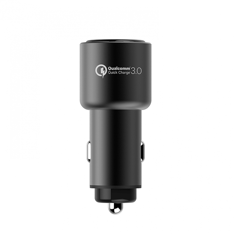 شاحن سيارة بمنفذين USB-A & USB-C بخاصية PD & QC3