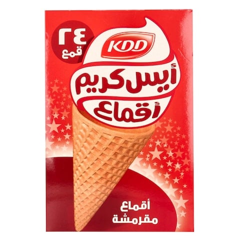 KDD بسكويت وافل  آيس كريم أقماع كأسية مقرمشة -أحمر العدد 24 كي دي دي"