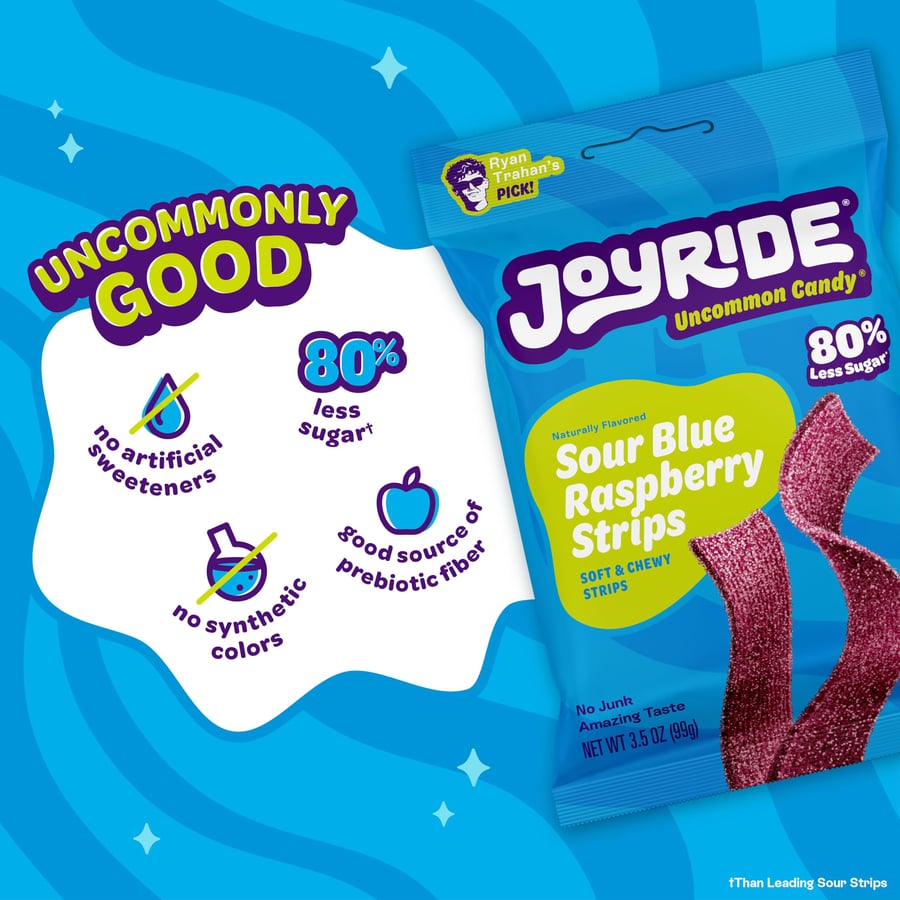 جوي رايد شرائط جيلي حامضة توت العليق الازرق 99 جم - Joyride sour blue