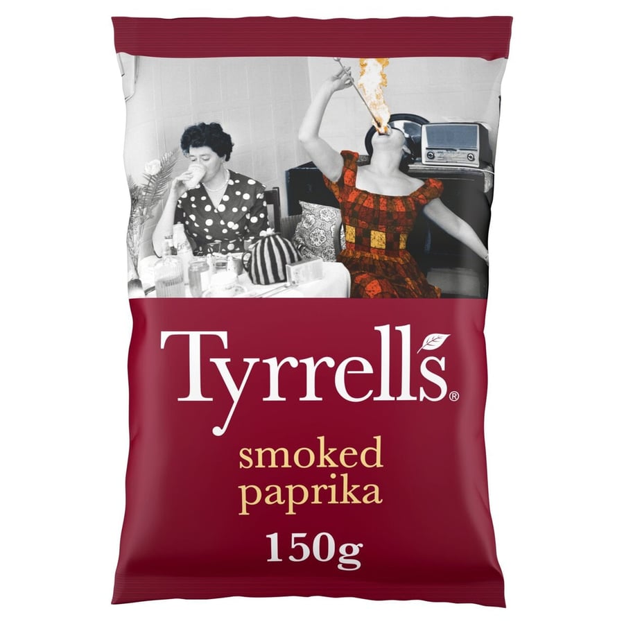 Tyrrells تيريلز رقائق  المدخنة بنكهة البابريكا 150 غرام.  -خالية من الغلوتين