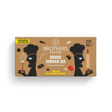 Raw healthy bar brothers with brownie without adding sugar