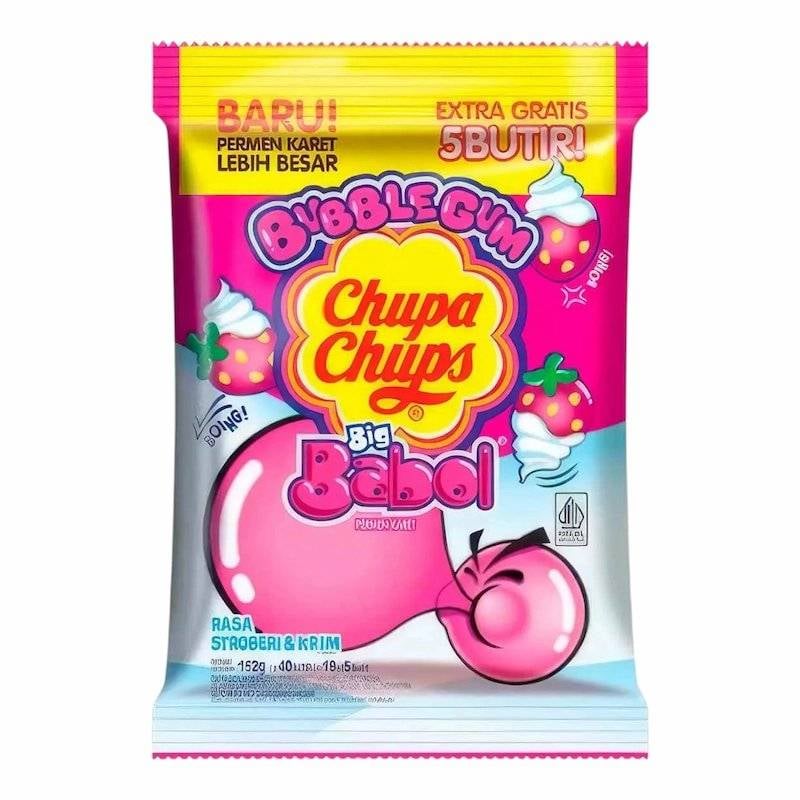 علكة تشوبا تشوبس Big Babol فراولة بالكريمة – Bubble Gum 152 جم