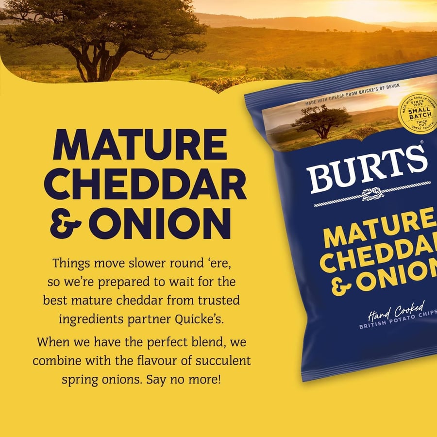 Burts رقائق البطاطس البريطانية المطبوخة يدويًا بملح البحر والفلفل الأسود من بيرتس، 150 جم خالية من الغلوتين