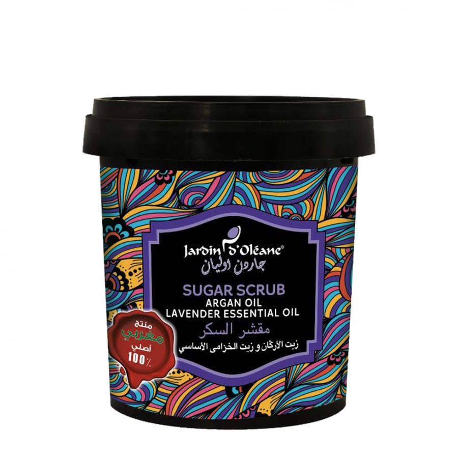 مقشر السكر بزيت الأركان وزيت الخزامى الأساسي من جاردن اوليان - 500 غرام