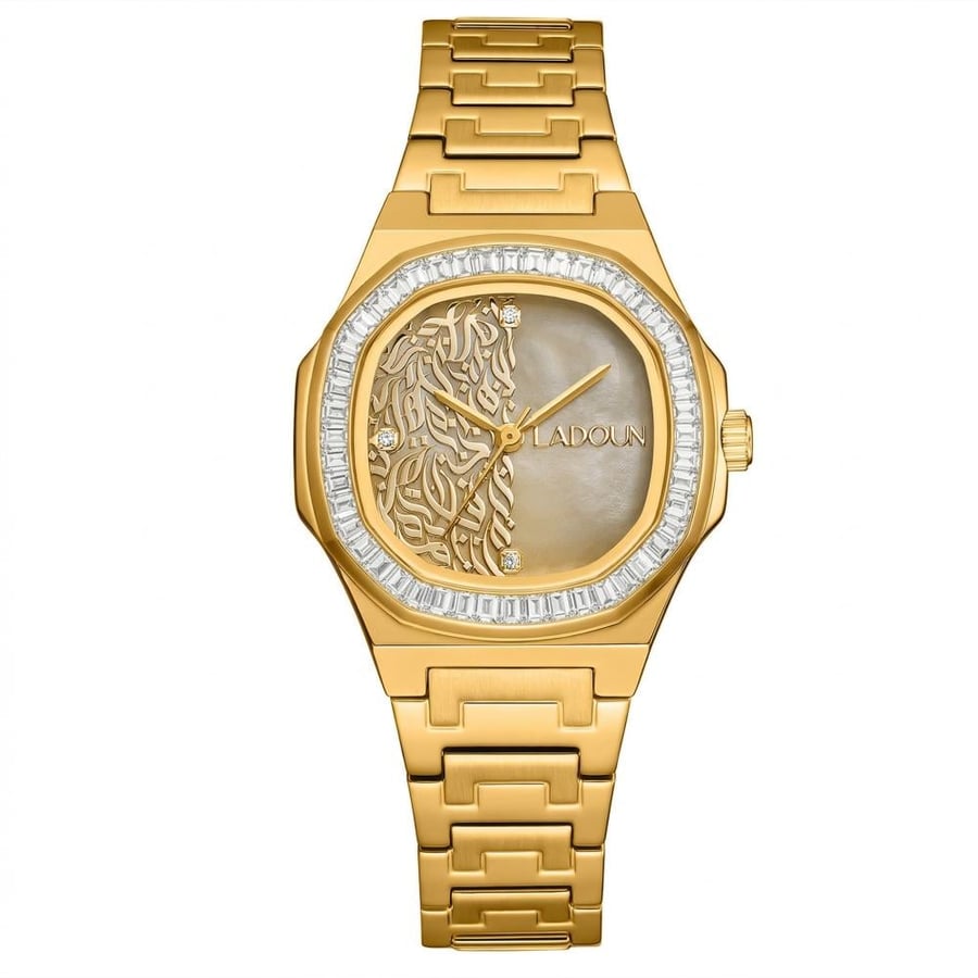 Women's Gold Stainless Steel Watch from Ladoun – Mother-of-Pearl Dial