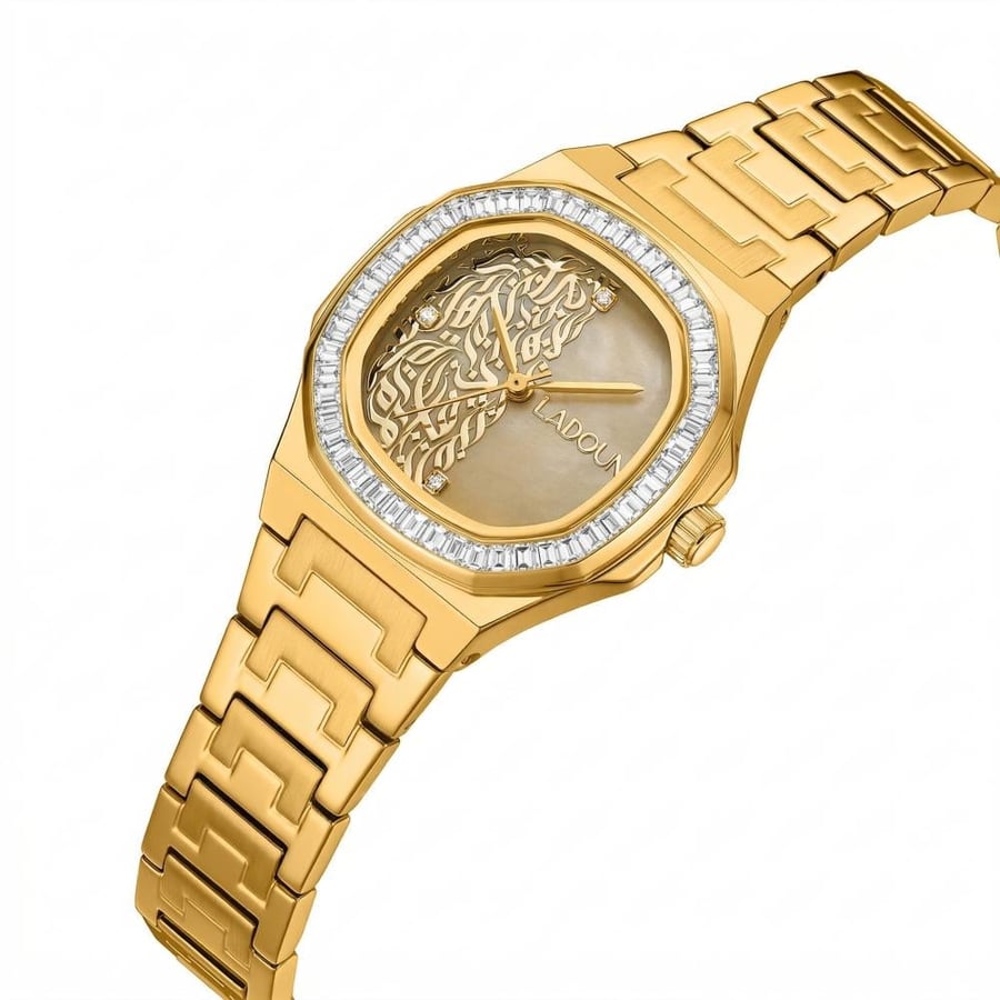 Women's Gold Stainless Steel Watch from Ladoun – Mother-of-Pearl Dial