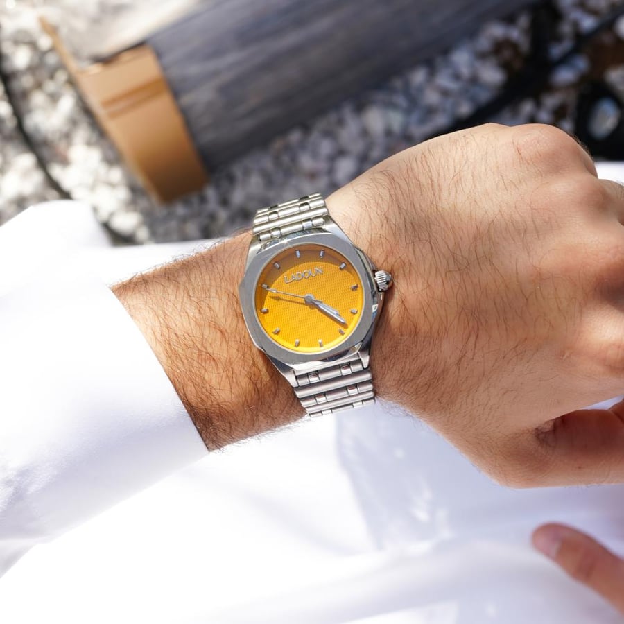 Men's Silver Stainless Steel Watch from Ladoun