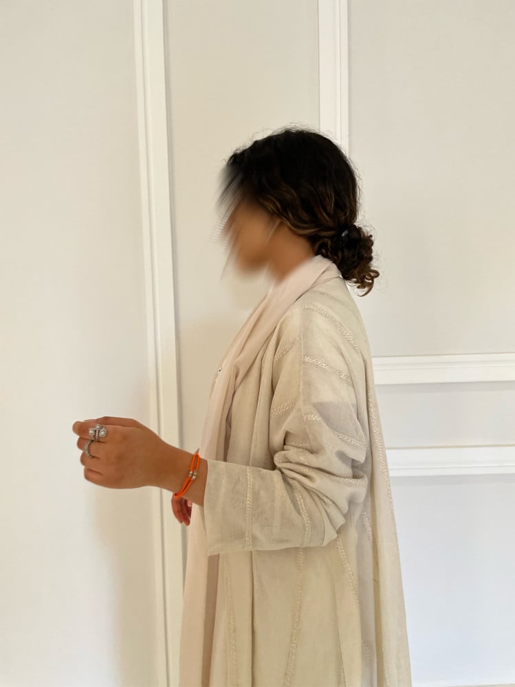 عباية لنن مقلم L3