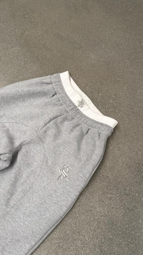 Gray Double-Waist Pants