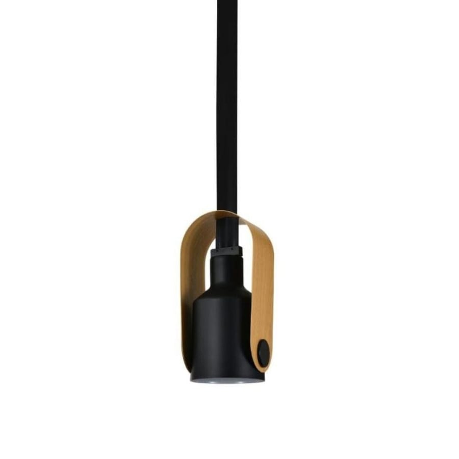 Single black LED wall sconce with modern elegant design – E27 lamp base, 2-meter cord length, adjustable length