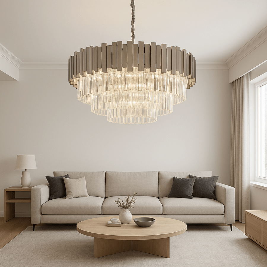 Silver crystal ceiling chandeliers