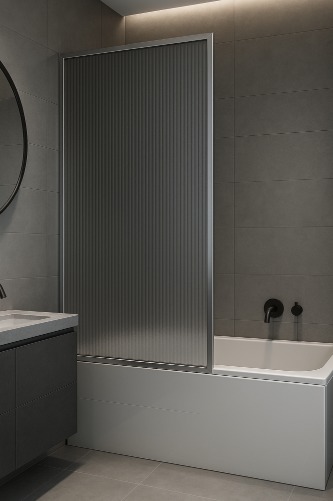 Modern patterned glass shower enclosure – height 195 cm × width 80 cm