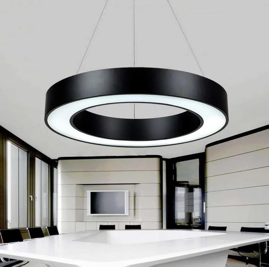 Round wall and office lamp with cream-colored illumination, modern design, available in multiple sizes