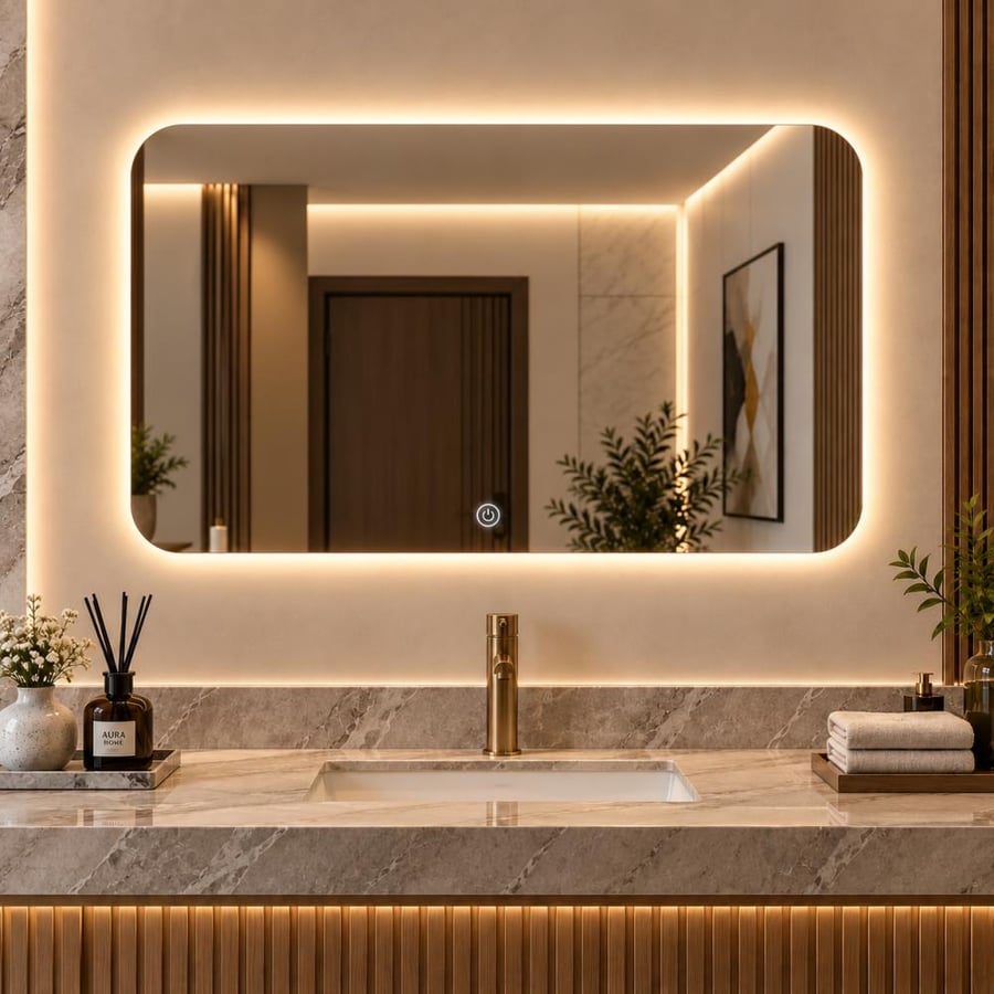 مرآة LED بإضاءة خلفية 3 ألوان 140×80 سم