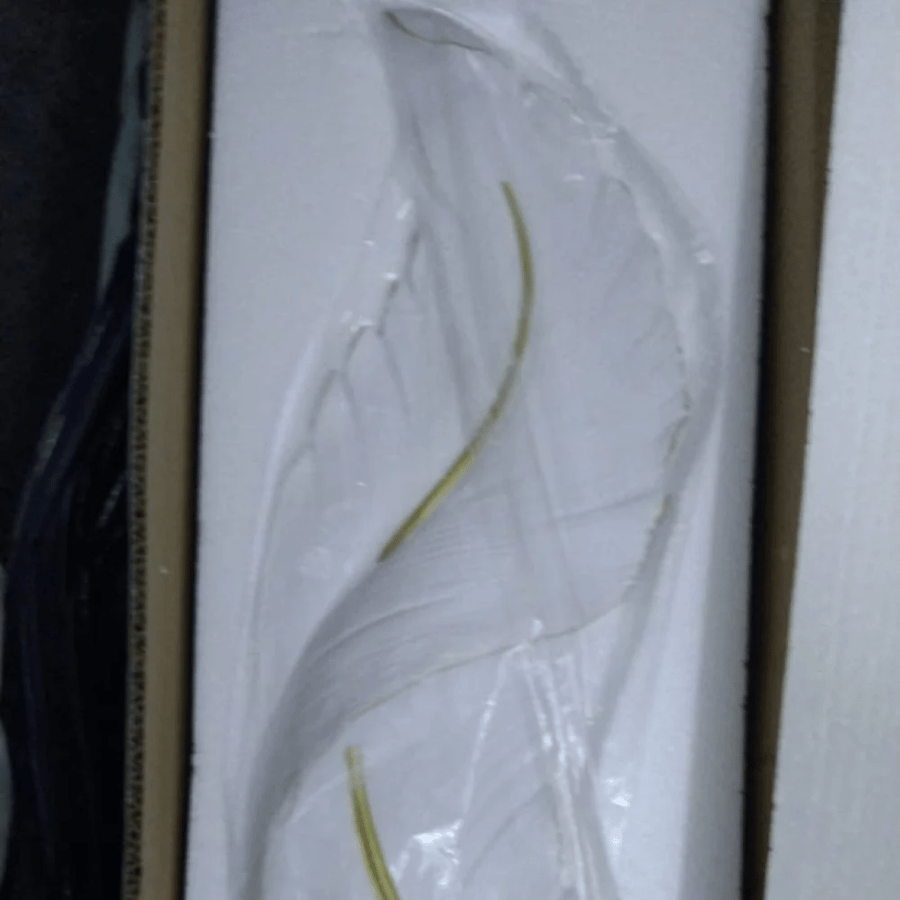 Interior lighting wall-mounted applique in the shape of a feather with three lights, size 86 cm