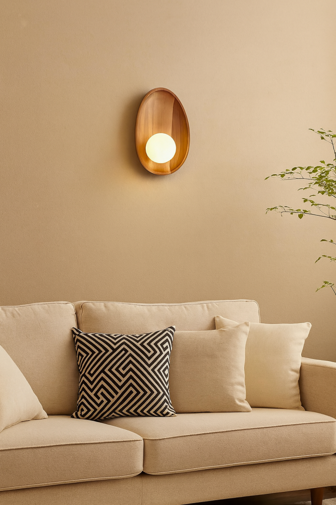 Modern wooden wall applique – G9 lamp base × 1