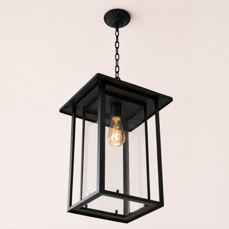 Modern external hanging lantern 45 × 30 cm – matte black