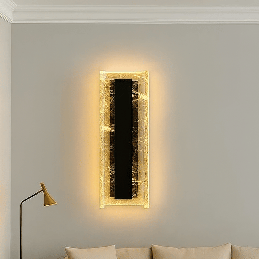 ابليك جداري أسود بتصميم رخامي فاخر - 3 إضاءات - متوفر بمقاسين