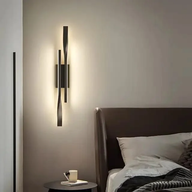 Wall-mounted LED modern lamp battery-operated with three lights available in two colors