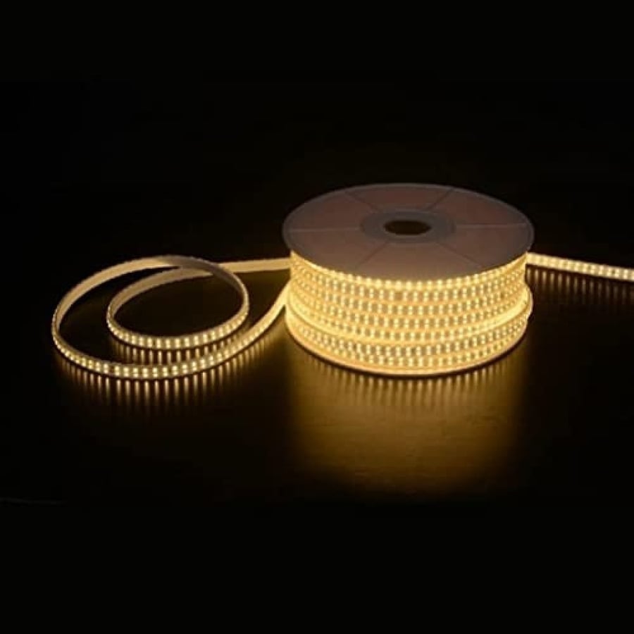 Malaysian manufacturing, 5-year warranty, hidden decorative strip, two lines, 50 meters, for bright illumination, available (yellow - white)