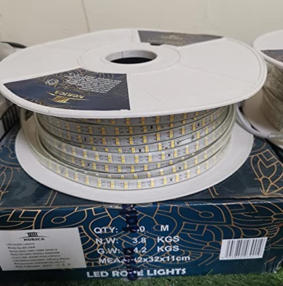 Malaysian manufacturing, 5-year warranty, hidden decorative strip, two lines, 50 meters, for bright illumination, available (yellow - white)