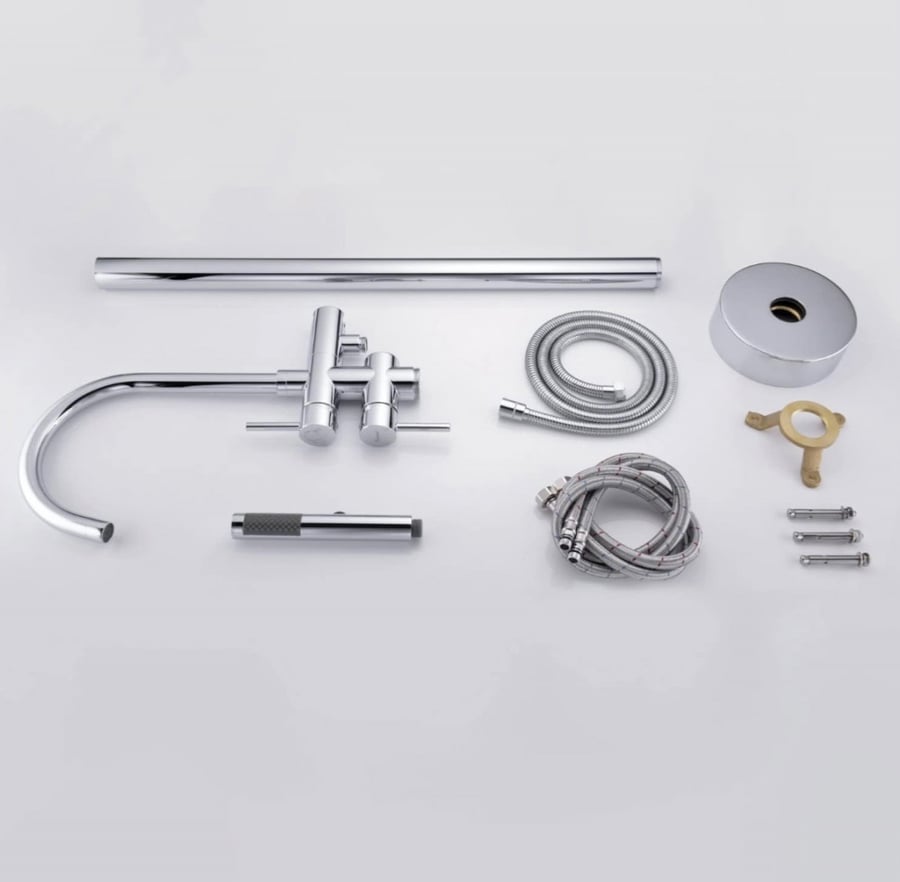 Bathtub mixer ground chrome